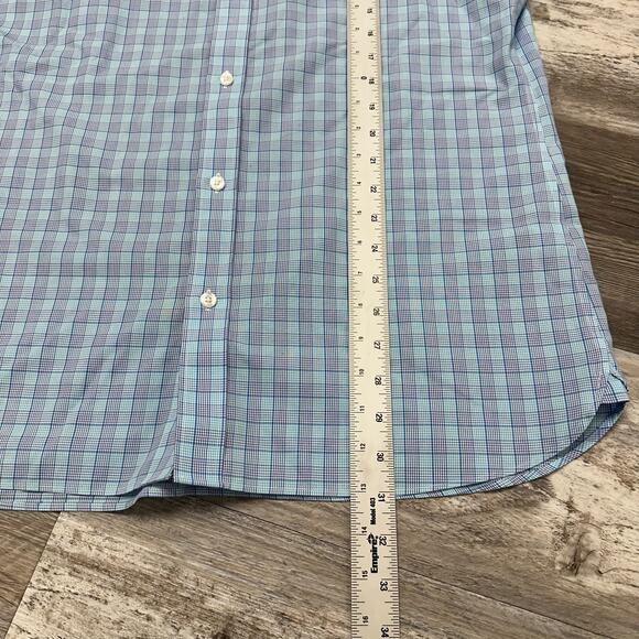 Bonobos Blue Mens 16.5 35 Tailored Slim Fit Wrinkle Free Button Up Dress Shirt - Picture 9 of 10